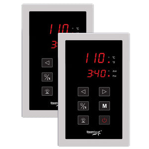 SteamSpa Dual Touch Control Panel - Two Control Panels - Chrome - Large display screen of temperature and clock - DTP - Vital Hydrotherapy