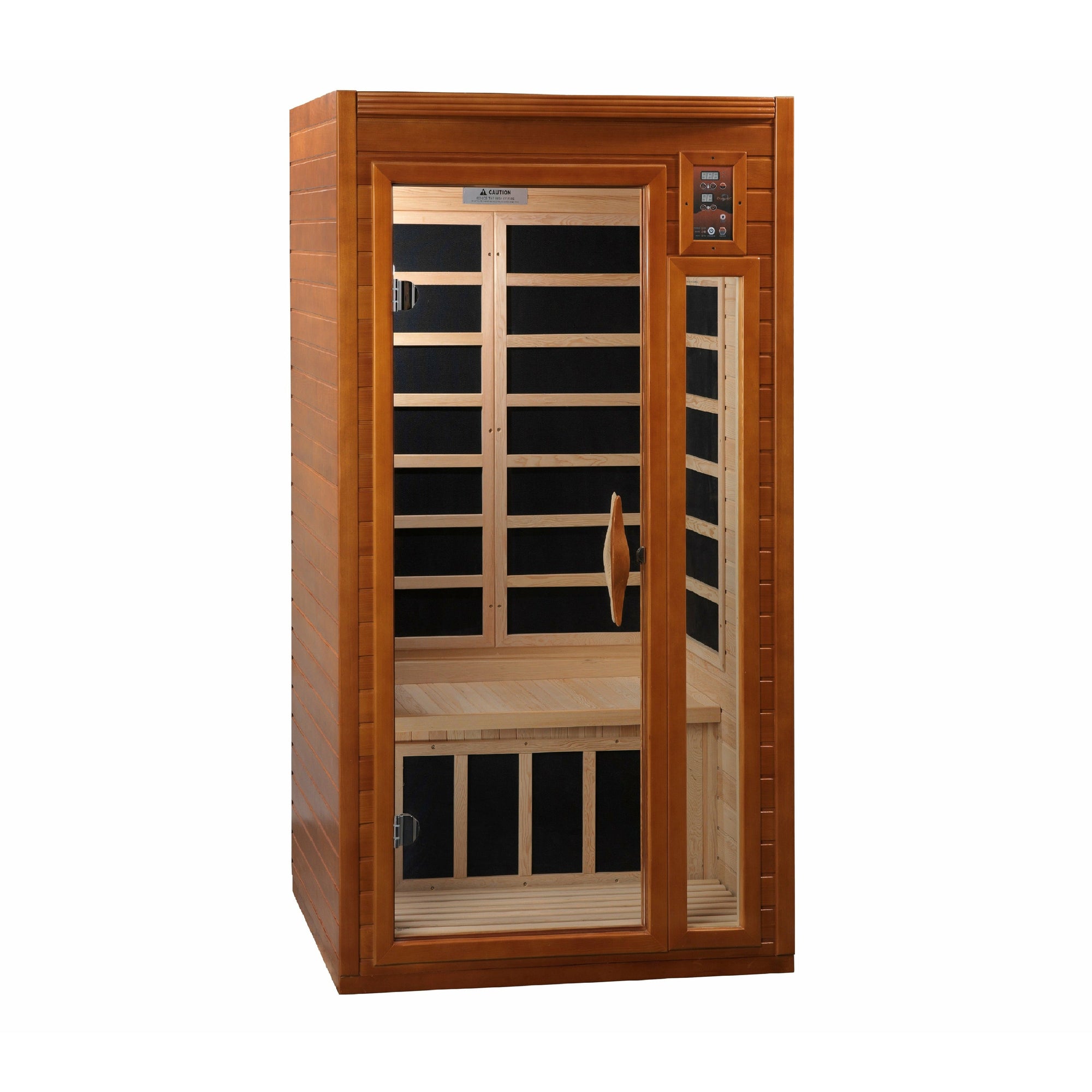 Dynamic Barcelona Natural hemlock wood construction Roof vent with tempered glass door-2 person isometrical view