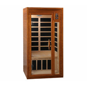 Dynamic Barcelona Natural hemlock wood construction Roof vent with tempered glass door-2 person front view