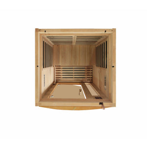 Dynamic Barcelona Natural hemlock wood construction-2 person inside partial top view