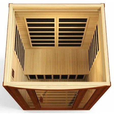 GDI Dynamic San Marino Elite 2-person Ultra Low EMF FAR Infrared Sauna DYN-6206-01 Elite - Carbon PureTech™ Ultra Low EMF Heat Emitters - Natural hemlock wood construction - Vital Hydrotherapy