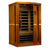 Dynamic Vittoria Edition Low EMF Far Infrared Sauna - 2 Person Natural hemlock wood construction Roof vent with Tempered glass door and exterior LED control panel isometric view in white background
