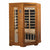 Dynamic Heming Edition Low EMF Far Infrared Sauna 2 - Person Natural hemlock wood construction Roof vent with Tempered glass door front view in white background