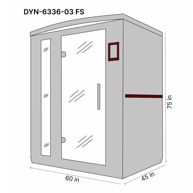 Golden Design Lugano 3 Person Ultra Low EMF FAR Infrared Sauna Dimension Drawing DYN-6336-03 FS - Vital Hydrotherapy