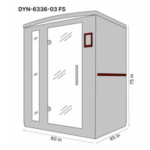 Golden Design Lugano 3 Person Ultra Low EMF FAR Infrared Sauna Dimension Drawing DYN-6336-03 FS - Vital Hydrotherapy