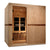 Catalonia Ultra Low EMF FAR Infrared Sauna - 8 Person - Natural Reforested Canadian Hemlock wood construction, Roof vent with tempered glass door, Galaxy star chromotherapy lighting system, 8 Custom designed portable comfort benches, Interior reading lights front view in white background