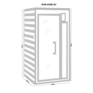 Dynamic Barcelona 1-2-person Low EMF (Under 8MG) FAR Infrared Sauna (Canadian Hemlock) Dimension Drawing DYN‐6106‐01 - Vital Hydrotherapy