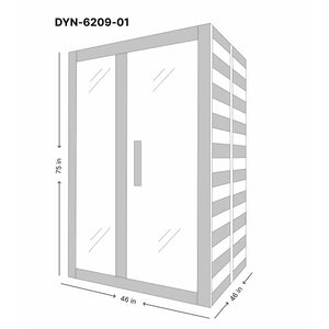 Dynamic Santiago 2-person Low EMF (Under 8MG) FAR Infrared Sauna (Canadian Hemlock) Dimension Drawing DYN‐6209‐01 - Vital Hydrotherapy