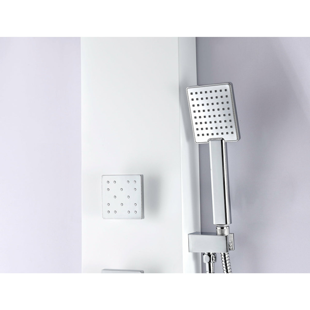 Anzzi Delta Series 56 in. Full Body Shower Panel System with Heavy Rain Shower and Spray Wand in White SP-AZ054 - Vital Hydrotherapy