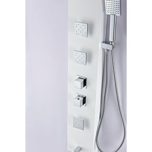 Anzzi Delta Series 56 in. Full Body Shower Panel System with Heavy Rain Shower and Spray Wand in White SP-AZ054 - Vital Hydrotherapy