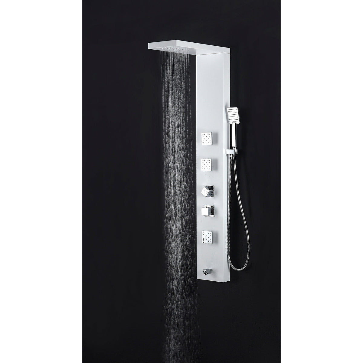 Anzzi Delta Series 56 in. Full Body Shower Panel System with Heavy Rain Shower and Spray Wand in White SP-AZ054 - Vital Hydrotherapy