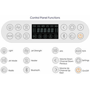 EAGO AM113ETL-L 5.5 ft Left Corner Acrylic White Whirlpool Bathtub - Keypad Control Panel