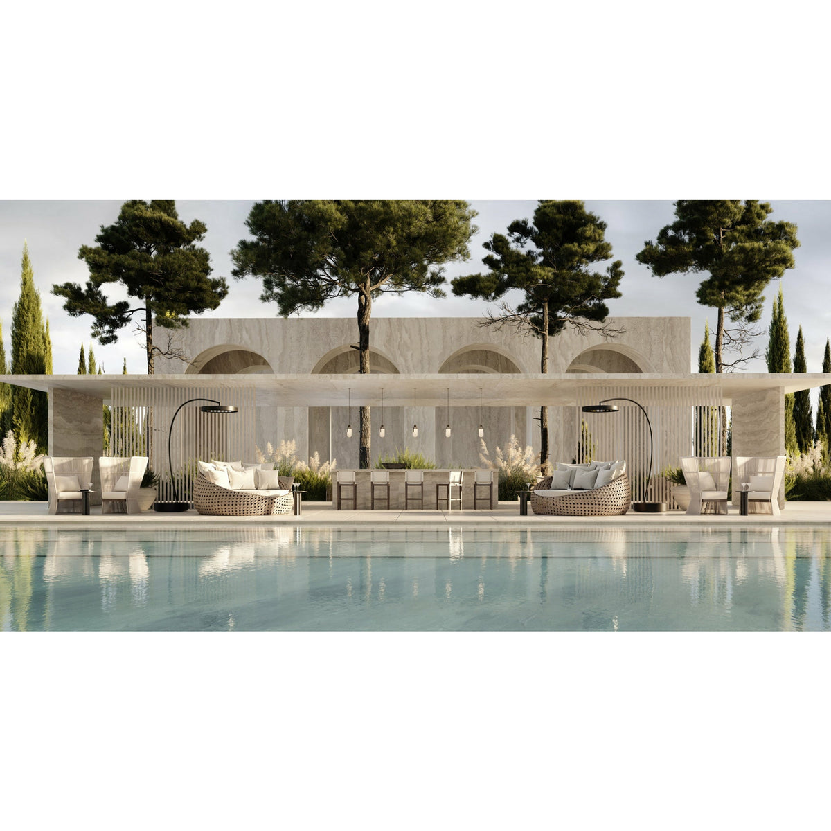 3300W Eclipse Smart-Heat Electric Portable Heater with Dimmer Control steel material (set of 2) near swimming pool