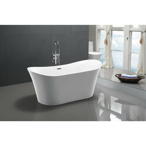Anzzi Eft Series 5.58 ft. Freestanding Bathtub in Marine Grade Acrylic High Gloss White Finish FT-AZ096 - Lifestyle - Vital Hydrotherapy