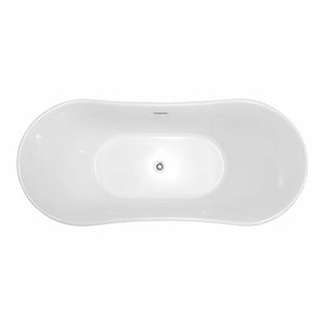 Anzzi Eft Series 5.58 ft. Freestanding Bathtub in Marine Grade Acrylic High Gloss White Finish - Built-in Chrome Overflow and Push Operated Reversible Drain - FT-AZ096 - Top View - Vital Hydrotherapy