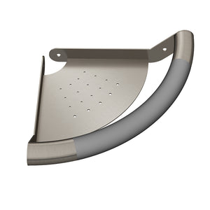 PULSE Ergo Corner Bar - Brushed Nickel - Made of 304 Stainless Steel - Corner bar in brushed stainless finish - with a built in shelf and ergonomic soft grip - 4003 - Vital Hydrotherapy