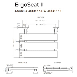 PULSE Ergo Seat II 4008-SS Specification Drawing - Vital Hydrotherapy
