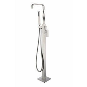 Anzzi Yosemite 2-Handle Claw Foot Tub Faucet with Hand Shower (Brushed Nickel) - Floor Mounted - Solid Brass Valve - FS-AZ0050 - Vital Hydrotherapy