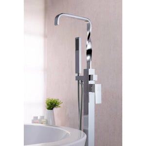 Anzzi Yosemite 2-Handle Claw Foot Tub Faucet with Hand Shower (Polished Chrome) - Floor Mounted - Solid Brass Valve - FS-AZ0050 - Lifestyle - Vital Hydrotherapy