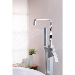 Anzzi Yosemite 2-Handle Claw Foot Tub Faucet with Hand Shower (Polished Chrome) - Floor Mounted - Solid Brass Valve - FS-AZ0050 - Lifestyle - Vital Hydrotherapy
