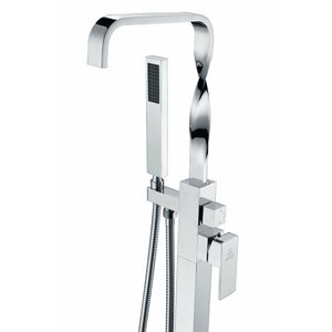 Anzzi Yosemite 2-Handle Claw Foot Tub Faucet with Hand Shower (Polished Chrome) - Floor Mounted - Solid Brass Valve - FS-AZ0050 - Vital Hydrotherapy