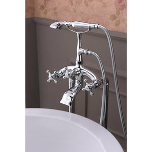 Anzzi Tugela 3-Handle Claw Foot Tub Faucet with Hand Shower (Polished Chrome) - Floor Mounted - Solid Brass Valve - FS-AZ0052 - Lifestyle - Vital Hydrotherapy