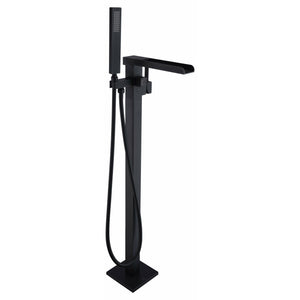 Anzzi Union 2-Handle Claw Foot Tub Faucet with Hand Shower (Matte Black) - Floor Mounted - Solid Brass Valve - FS-AZ0059 - Vital Hydrotherapy