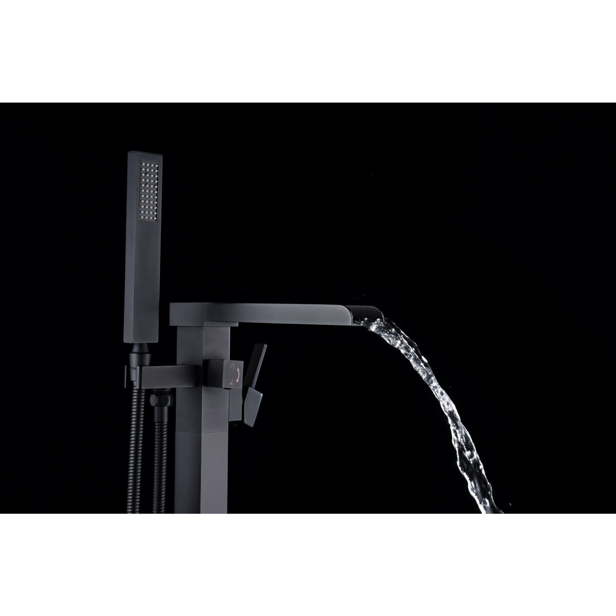 Anzzi Union 2-Handle Claw Foot Tub Faucet with Hand Shower (Matte Black) - Floor Mounted - Solid Brass Valve - FS-AZ0059 - Vital Hydrotherapy