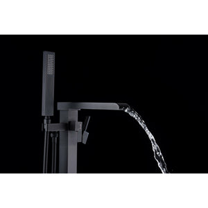 Anzzi Union 2-Handle Claw Foot Tub Faucet with Hand Shower (Matte Black) - Floor Mounted - Solid Brass Valve - FS-AZ0059 - Vital Hydrotherapy