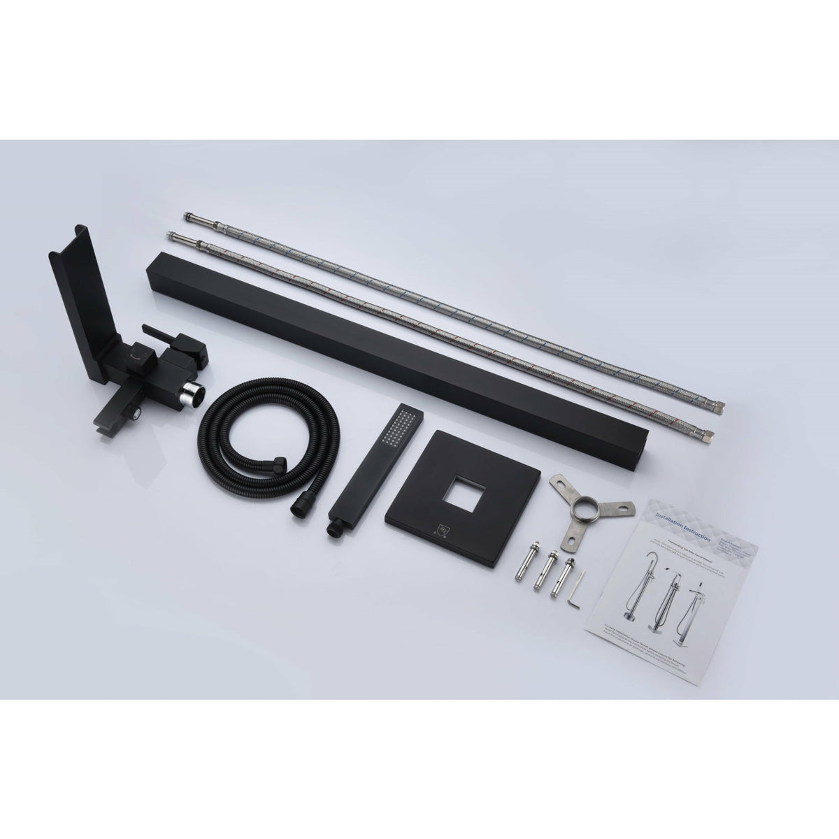 Anzzi Union 2-Handle Claw Foot Tub Faucet with Hand Shower (Matte Black) - Floor Mounted - Solid Brass Valve - FS-AZ0059 - Vital Hydrotherapy