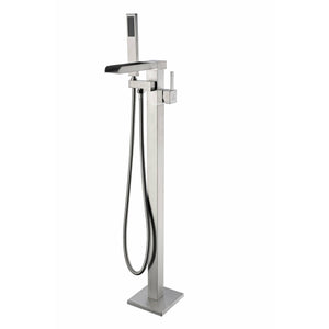 Anzzi Union 2-Handle Claw Foot Tub Faucet with Hand Shower (Brushed Nickel) - Floor Mounted - Solid Brass Valve - FS-AZ0059 - Vital Hydrotherapy