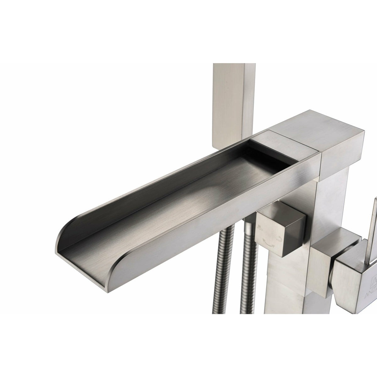 Anzzi Union 2-Handle Claw Foot Tub Faucet with Hand Shower (Brushed Nickel) - Floor Mounted - Solid Brass Valve - FS-AZ0059 - Vital Hydrotherapy