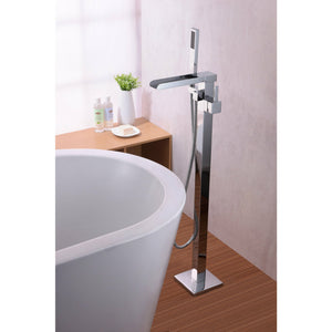 Anzzi Union 2-Handle Claw Foot Tub Faucet with Hand Shower (Polished Chrome) - Floor Mounted - Solid Brass Valve - FS-AZ0059 - Lifestyle - Vital Hydrotherapy