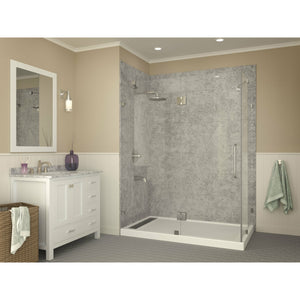 Anzzi Field Series 36 in. x 60 in. Double Threshold Shower Base in Marine Grade Acrylic in Bright and Vibrant White Finish - Left Side Drain - SB-AZ012WL - Lifestyle - Vital Hydrotherapy