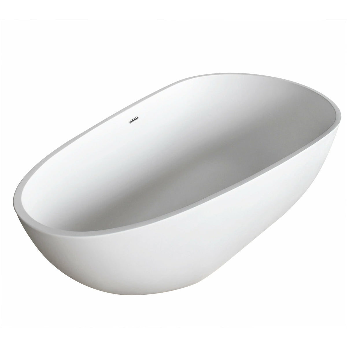 Anzzi Fiume 5.6 ft. Man-Made Stone Center Drain Freestanding Bathtub in Matte White FT-AZ502 - Vital Hydrotherapy