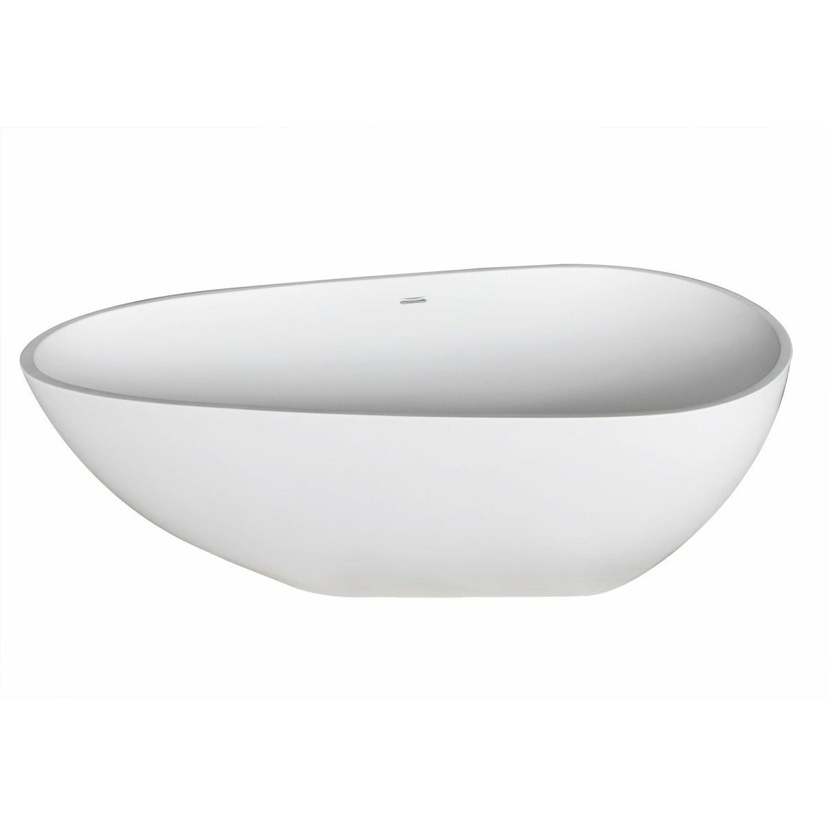 Anzzi Fiume 5.6 ft. Man-Made Stone Center Drain Freestanding Bathtub in Matte White FT-AZ502 - Vital Hydrotherapy