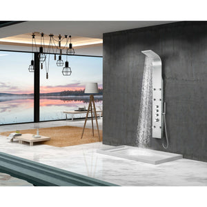Anzzi Fontan 64 in. Six Directional Acu-stream Body Jets Shower Panel with Fixed Overhead Waterfall Shower Head, Four Shower Control Knobs and Euro-grip Handheld Sprayer SP-AZ026 - Lifestyle - Vital Hydrotherapy