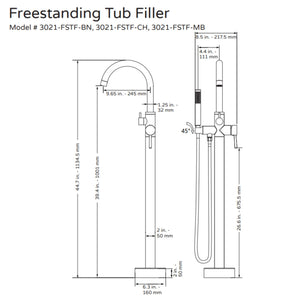 PULSE Freestanding Tub Filler with Diverter 3021-FSTF