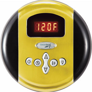 SteamSpa Programmable Control Panel with Presets - Polished Gold - Digital readout display and soft touch keypad - G-SC-200 - Vital Hydrotherapy