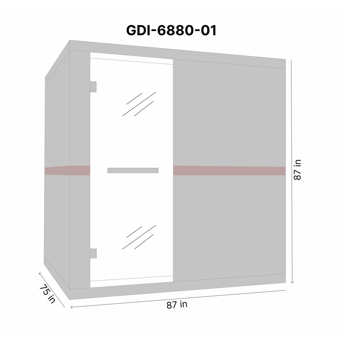 Dynamic Catalonia 8-person Ultra Low EMF (Under 3MG) FAR Infrared Sauna (Canadian Hemlock) Dimension DrawingGDI-6880-01 - Vital Hydrotherapy