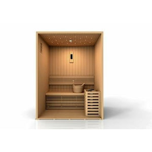 Traditional Steam Sauna - 2 person Canadian Red Cedar inside partial build view