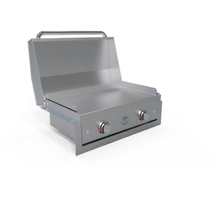 Le Griddle-2 burner electric - 304 Stainless Steel Construction in a white background isometric view