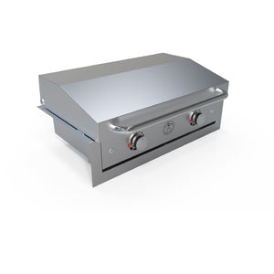 Le Griddle-2 burner electric - 304 Stainless Steel Construction in a white background isometric view
