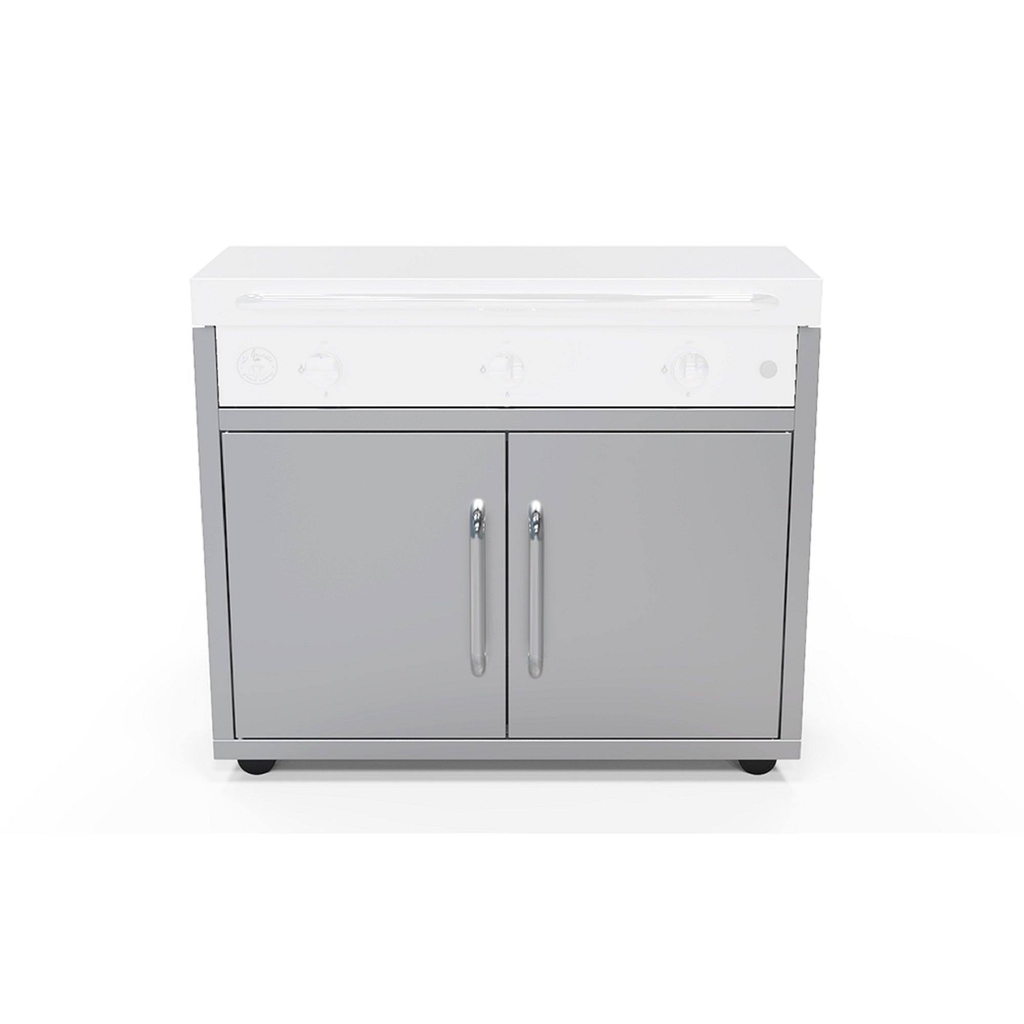 Cart for GFE105 Le Griddle - 304 Stainless Steel, Dual Access Doors in a white background front view