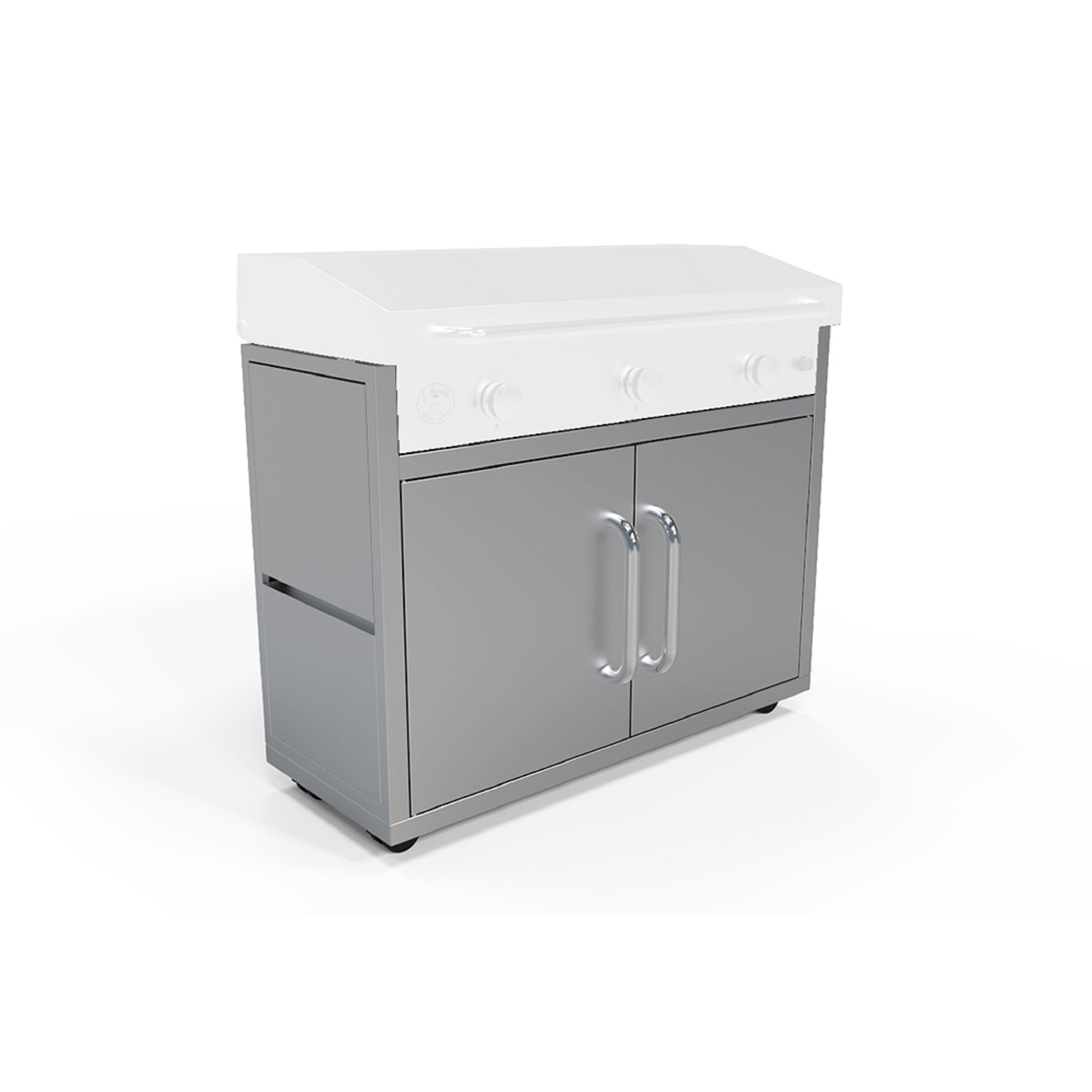 Cart for GFE105 Le Griddle - 304 Stainless Steel, Dual Access Doors in a white background front view