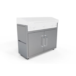 Cart for GFE105 Le Griddle - 304 Stainless Steel, Dual Access Doors in a white background isometric view