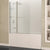 Anzzi Galleon 48 in. x 58 in. Frameless Tub Door with Tsunami Guard - Tempered Glass - Marine Grade Aluminum Alloy - Brushed Nickel -  SD-AZ054-01 - Vital Hydrotherapy