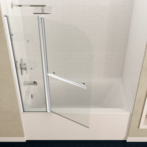 Anzzi Galleon 48 in. x 58 in. Frameless Tub Door with Tsunami Guard - Tempered Glass - Marine Grade Aluminum Alloy - Polished Chrome - SD-AZ054-01 - Lifestyle - Vital Hydrotherapy