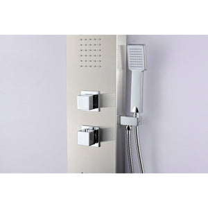 Anzzi Directional Acu-stream Body Jet, Two Shower Control Knobs and Euro-grip Free Range Hand Sprayer in Brushed Steel SP-AZ8093 - Vital Hydrotherapy