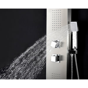 Anzzi Directional Acu-stream Body Jets, Two Shower Control Knobs and Euro-grip Free Range Hand Sprayer in Brushed Steel SP-AZ8093 - Vital Hydrotherapy